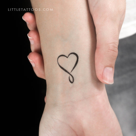 Tatuaje temporal de corazón infinito - Juego de 3