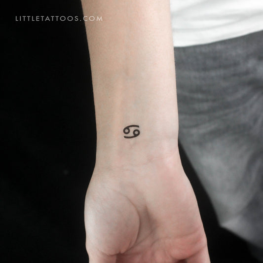 Cancer Zodiac Symbol Temporary Tattoo - Set of 3