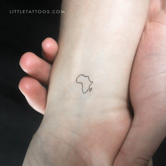 Little Africa Map Temporary Tattoo - Set of 3