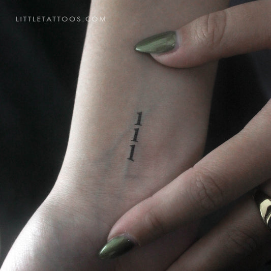 Vertical 111 Temporary Tattoo - Set of 3