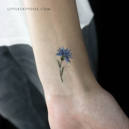 Little Cornflower By Ann Lilya Temporary Tattoo - Set of 3