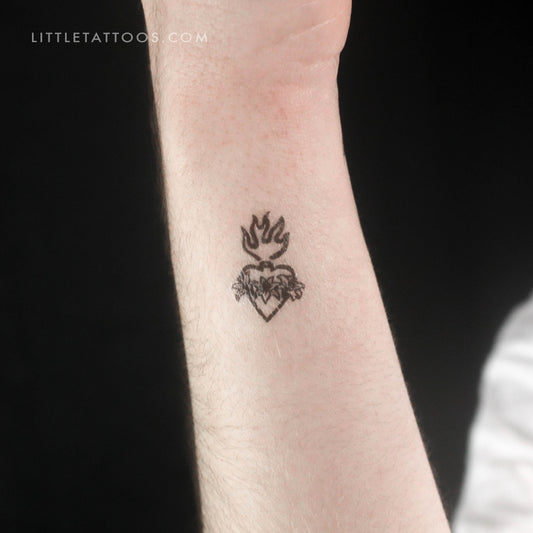 Chaste Heart Of Joseph Temporary Tattoo - Set of 3