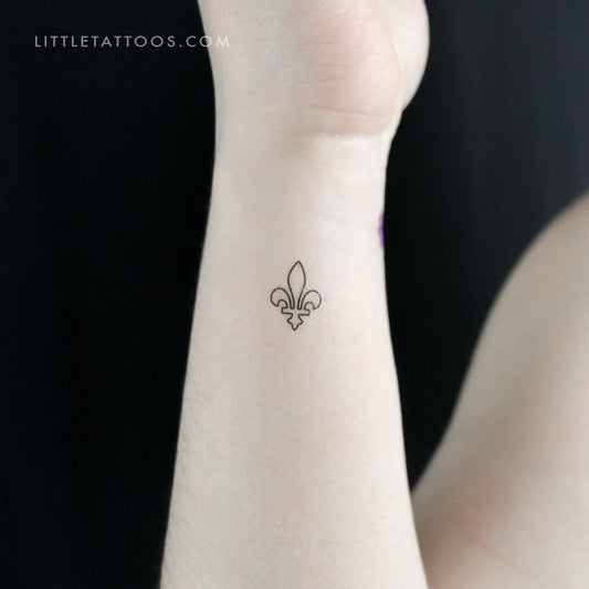 Tatuaje temporal de flor de lis de Luisiana de línea fina (juego de 3)