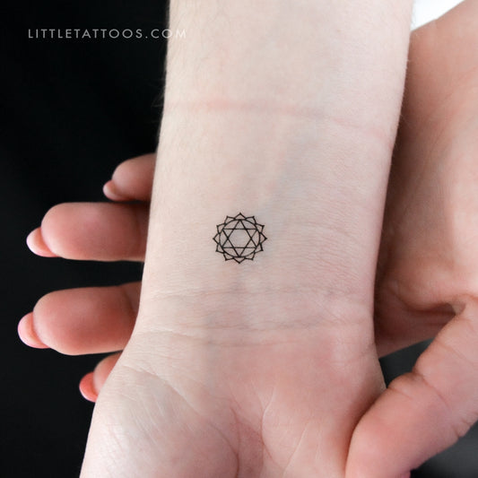 Small Anahata Chakra Temporary Tattoo - Set of 3