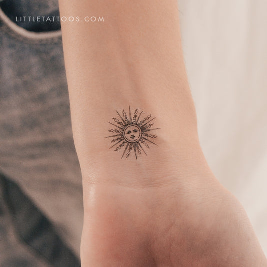Tatuaje temporal pequeño de sol Inti - Juego de 3