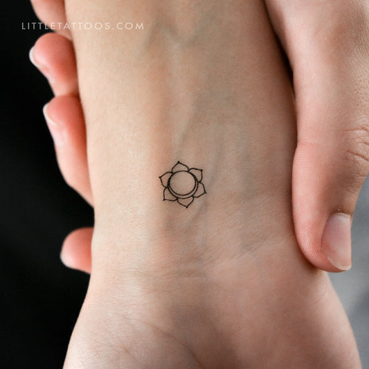 Small Svadhishthana Chakra Temporary Tattoo - Set of 3