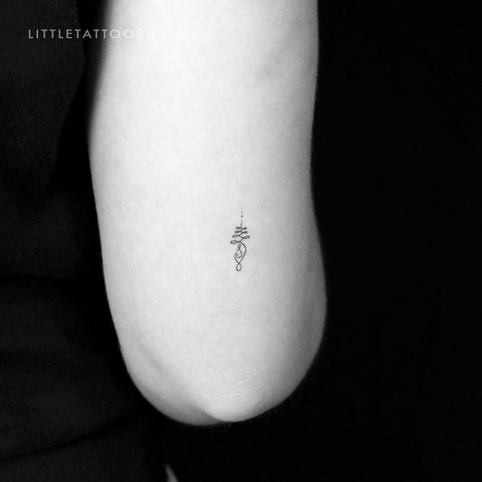 Small Unalome Temporary Tattoo - Set of 3