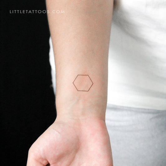 Tatuaje temporal hexagonal - Juego de 3