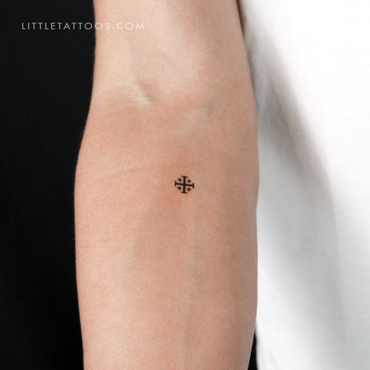 Tiny Jerusalem Cross Temporary Tattoo - Set of 3