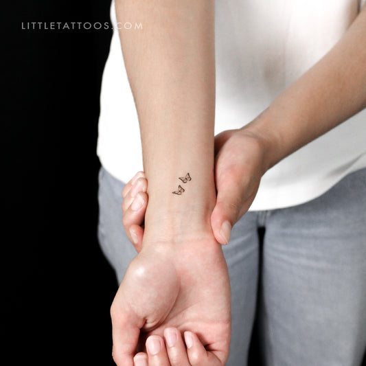 Tatuaje temporal de pareja de mariposas (juego de 3)