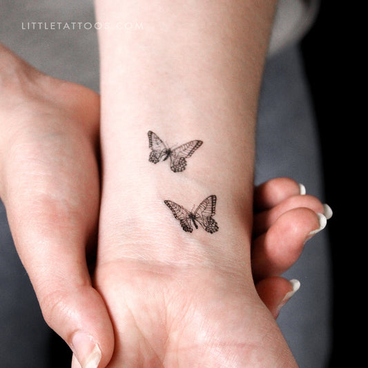 Tatuaje temporal "Amantes de las mariposas" - Juego de 3