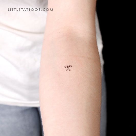 Tatuaje temporal de pareja de hachas - Juego de 3