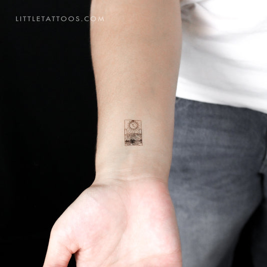 Tatuaje temporal de la carta del Tarot "La Luna Pequeña" (juego de 3)