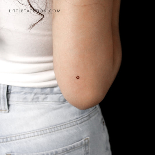 Tatuaje temporal de huella de pata marrón - Juego de 3