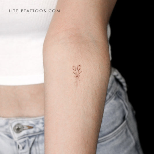 Tulip Couple Temporary Tattoo By Stefano Mazza - Set of 3