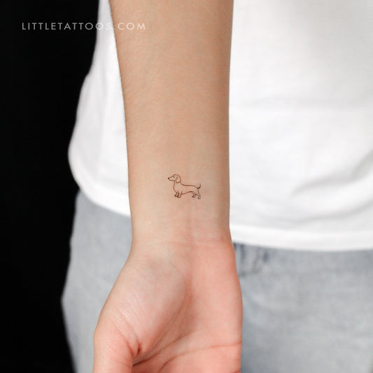 Sausage Dog Temporary Tattoo - Set of 3