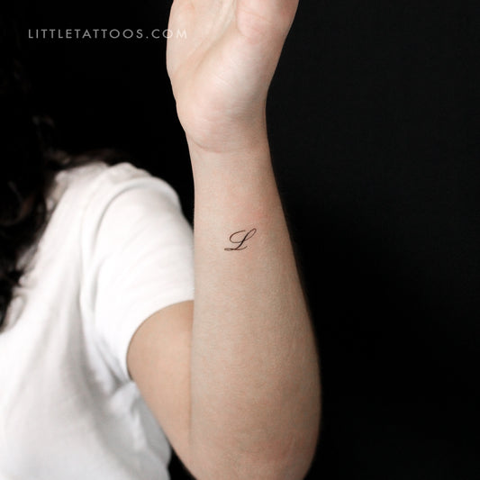 Tatuaje temporal con letra L cursiva (juego de 3)