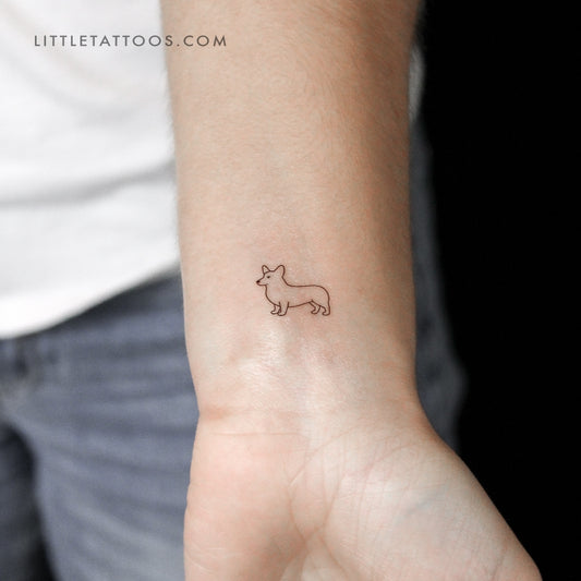 Pembroke Welsh Corgi Temporary Tattoo - Set of 3