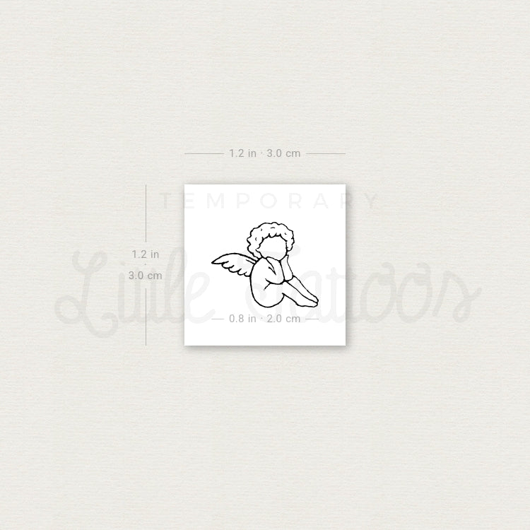 Tiny Faceless Cherub Temporary Tattoo - Set of 3