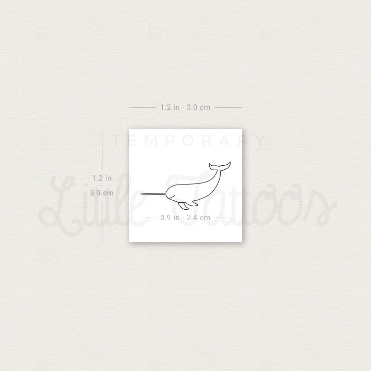 Narwhal Temporary Tattoo - Set of 3