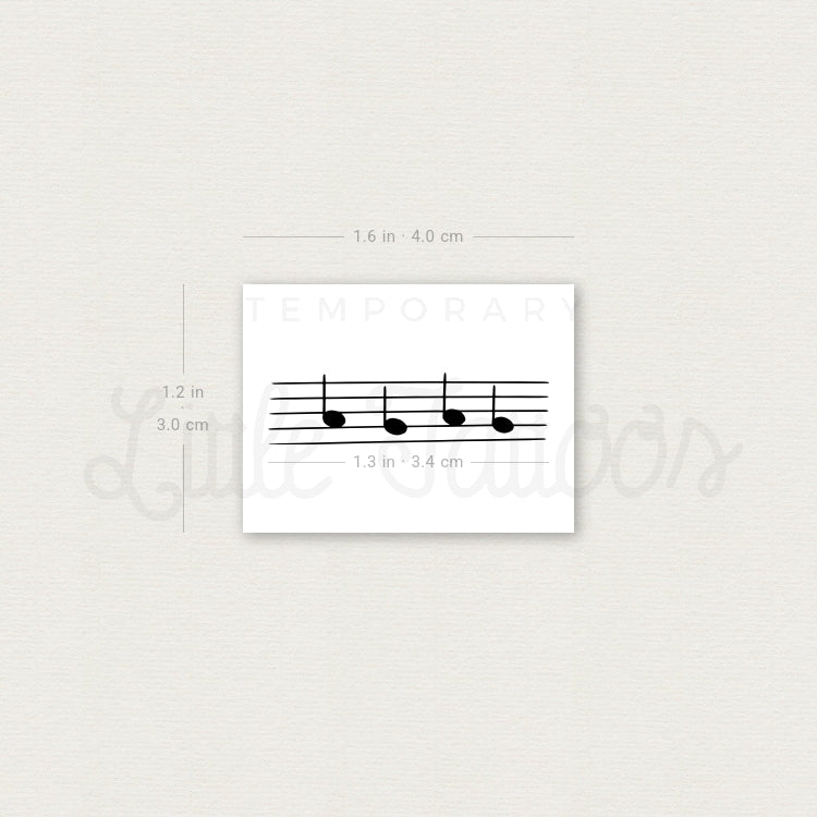 Lady Gaga Music Staff Temporary Tattoo - Set of 3