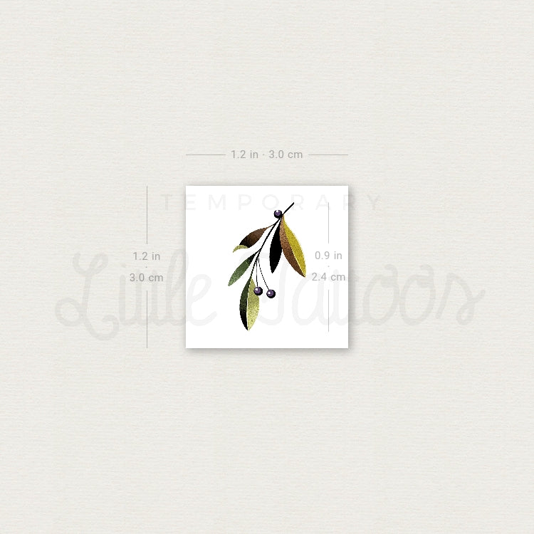 Little Olive Branch By Ann Lilya Temporary Tattoo - Set of 3