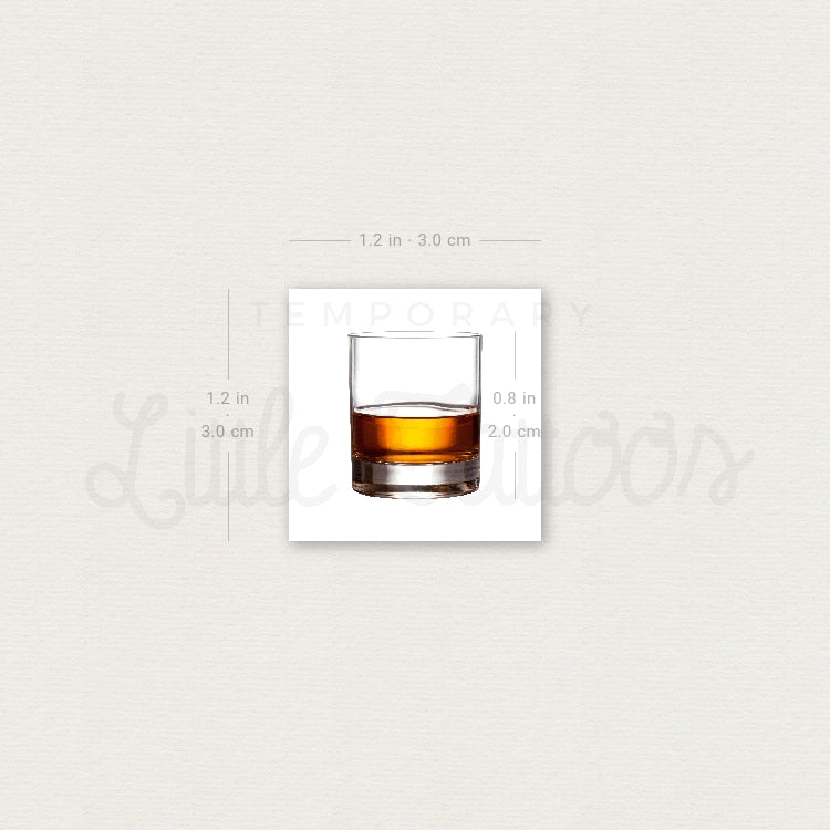 Glass Of Scotch Temporary Tattoo - Set of 3