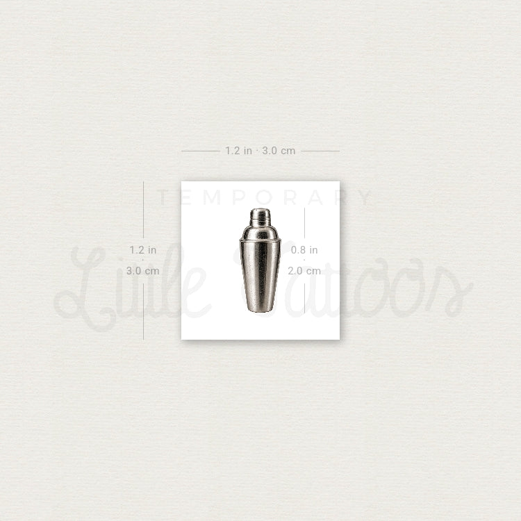 Cocktail Shaker Temporary Tattoo - Set of 3