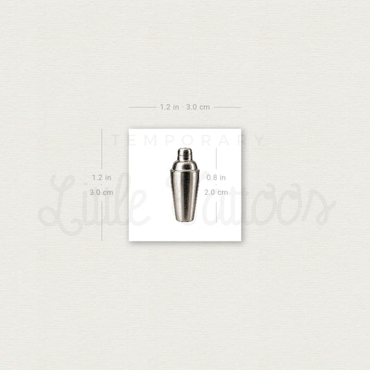 Cocktail Shaker Temporary Tattoo - Set of 3