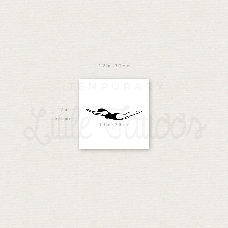 Swimmer Temporary Tattoo - Set of 3
