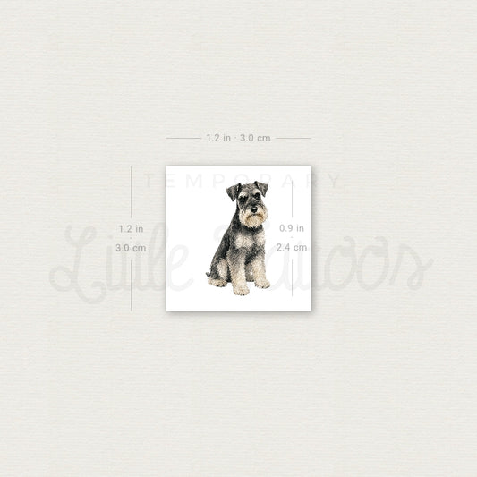 Watercolor Schnauzer Temporary Tattoo - Set of 3