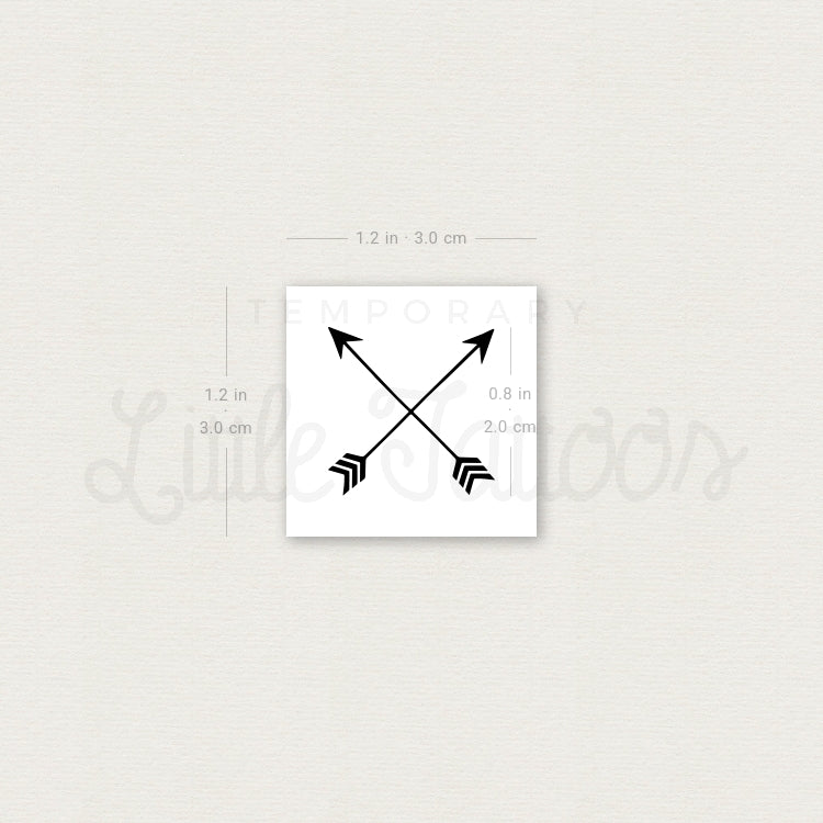 Crossed Arrows Temporary Tattoo - Set of 3