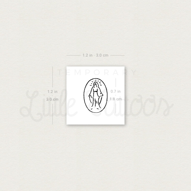 Tiny Virgin Mary Temporary Tattoo - Set of 3