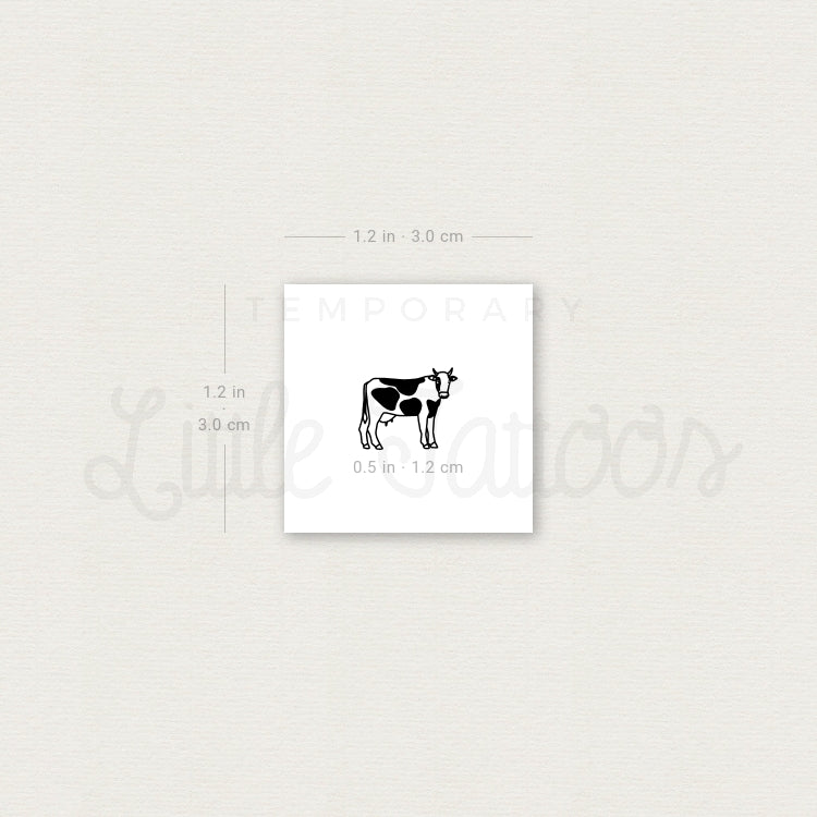 Tiny Cow Temporary Tattoo - Set of 3