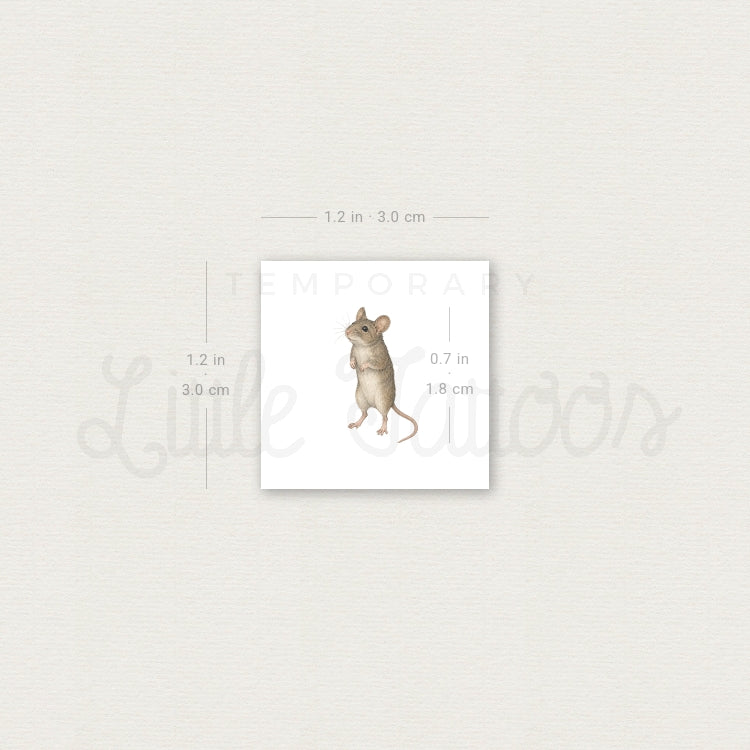 Watercolor Mouse Temporary Tattoo - Set of 3