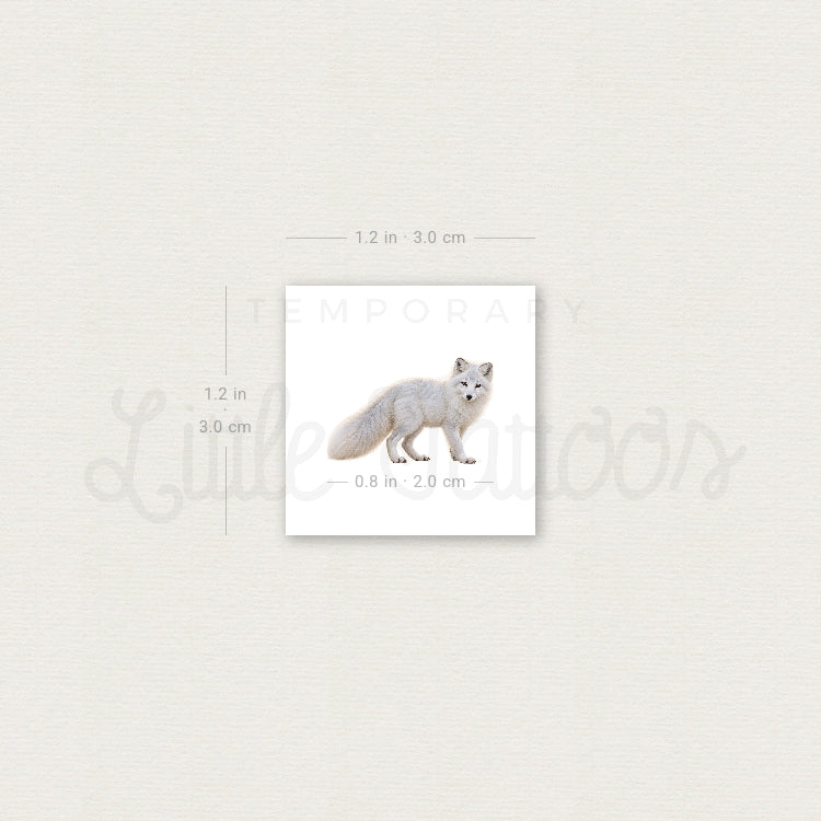 Little Arctic Fox Temporary Tattoo - Set of 3