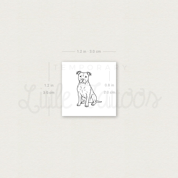 Little American Staffordshire Terrier Temporary Tattoo - Set of 3