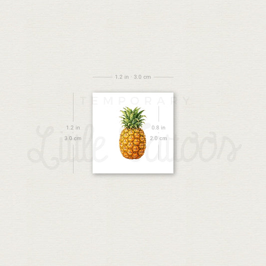 Watercolor Pineapple Temporary Tattoo - Set of 3