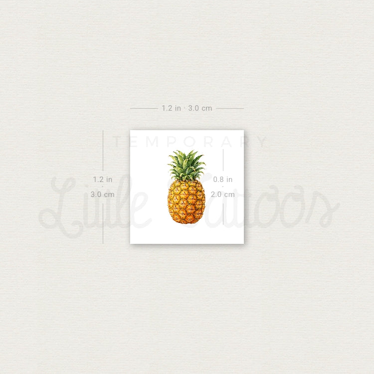 Watercolor Pineapple Temporary Tattoo - Set of 3