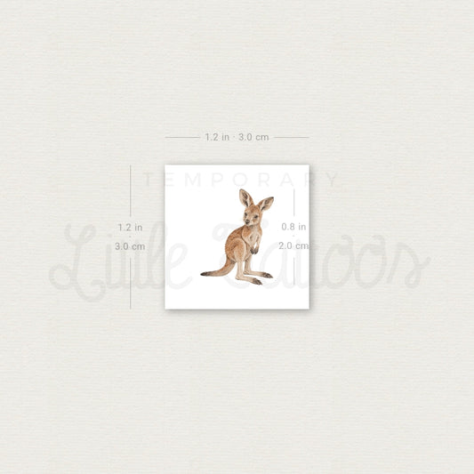 Baby Kangaroo Temporary Tattoo - Set of 3