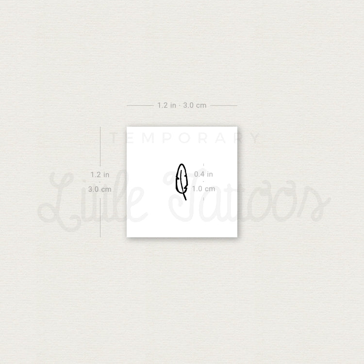 Tatuaje temporal de pluma minimalista - Juego de 3