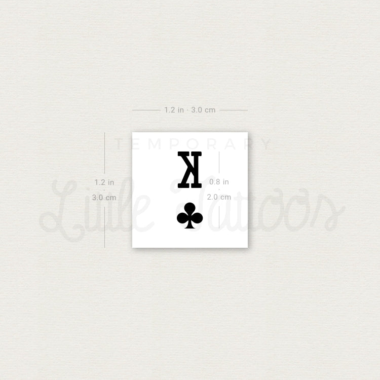 King Of Clubs Temporary Tattoo - Set of 3