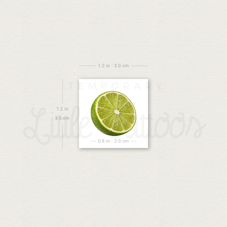 Half Lime Temporary Tattoo - Set of 3