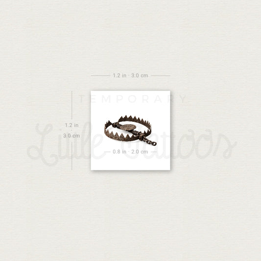 Bear Trap Temporary Tattoo - Set of 3