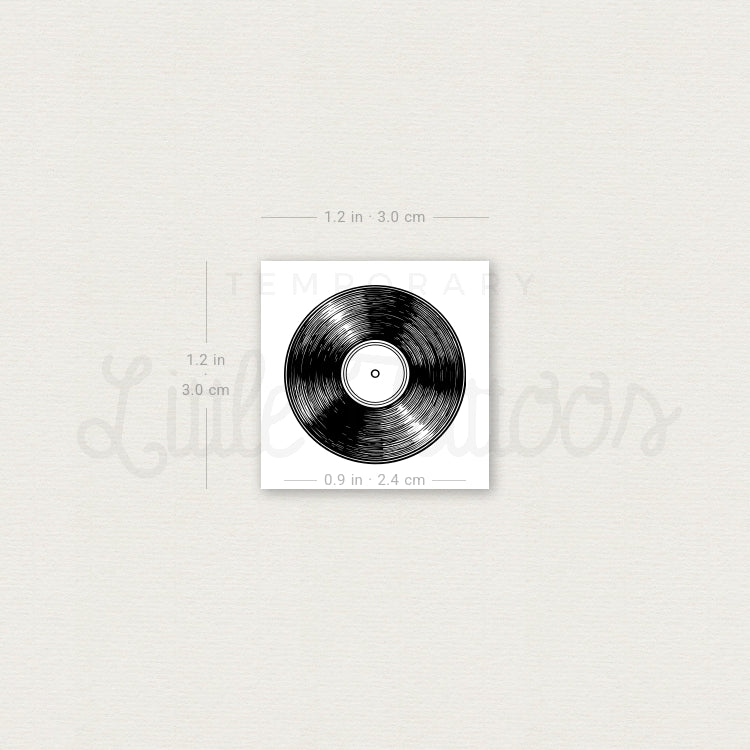 Vinyl Record Temporary Tattoo - Set of 3