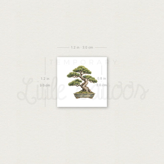 Watercolor Bonsai Temporary Tattoo - Set of 3