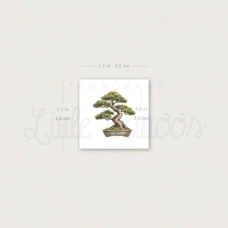Watercolor Bonsai Temporary Tattoo - Set of 3