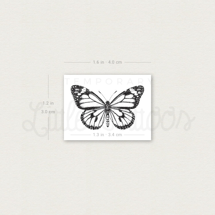 Monarch Butterfly Temporary Tattoo - Set of 3