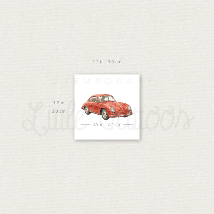 Porsche 356 Temporary Tattoo - Set of 3