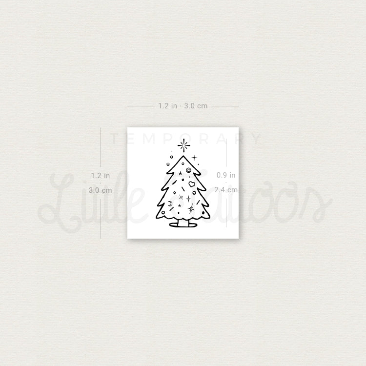 Christmas Tree Temporary Tattoo - Set of 3